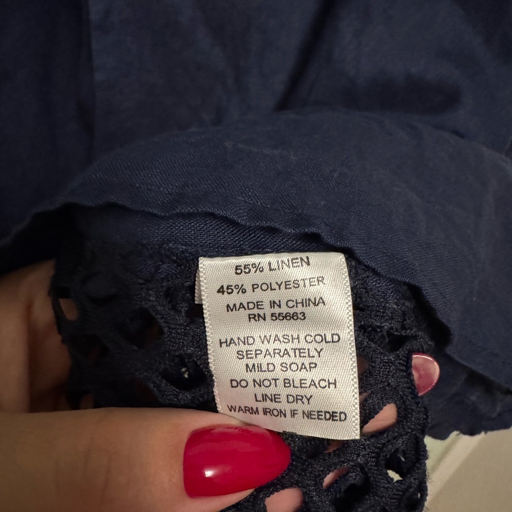 For Cynthia Navy Mesh Beachwear Top - Picture 5 of 6